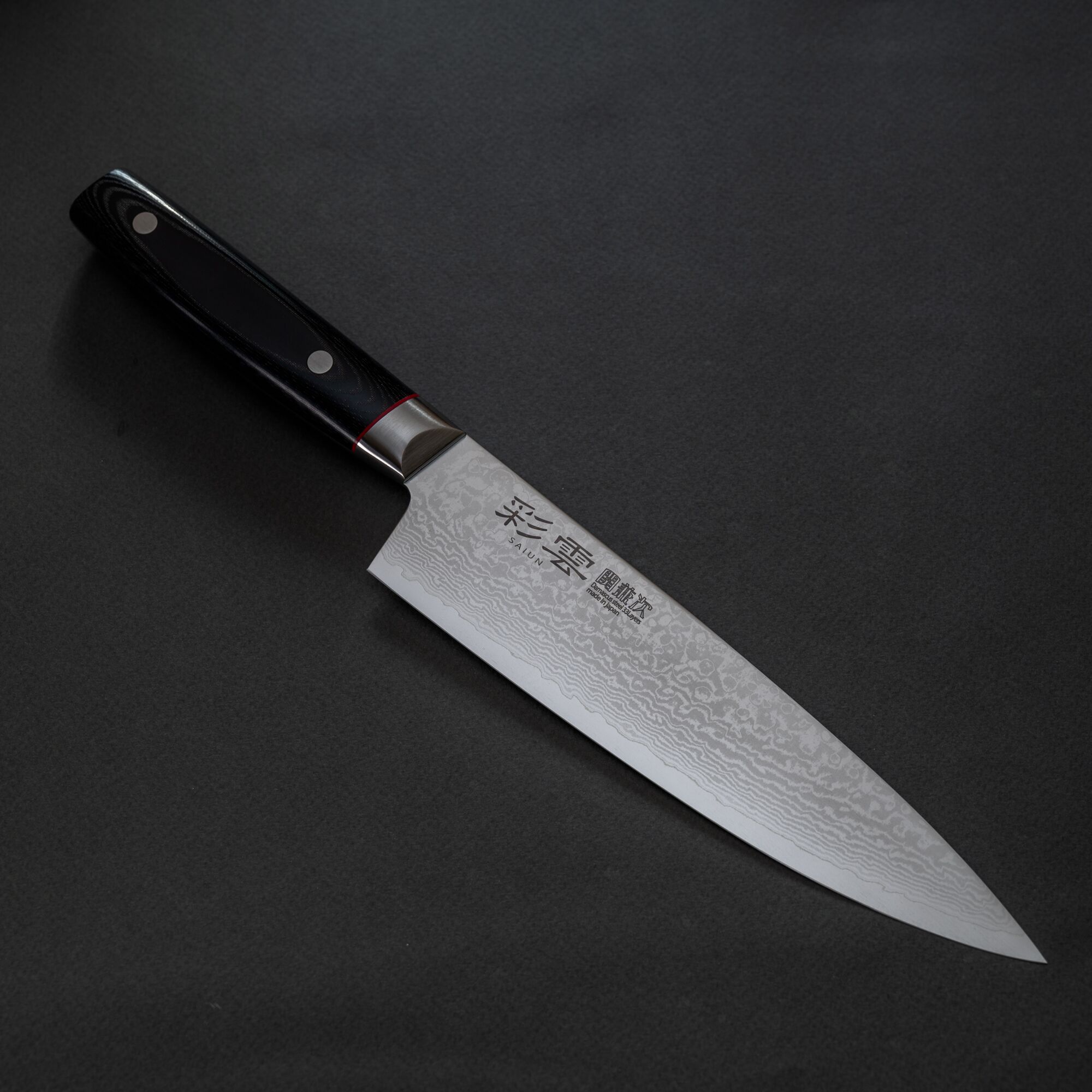 Gyuto Saiun 200mm – cuchillo japonés Damasco VG10, mango micarta